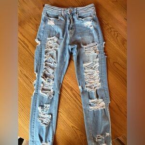 Distressed Blue Jeans by American Eagle
